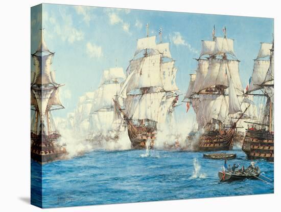 The Battle of Trafalgar-Montague Dawson-Stretched Canvas