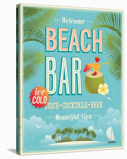 The Beach Bar is Open-null-Stretched Canvas