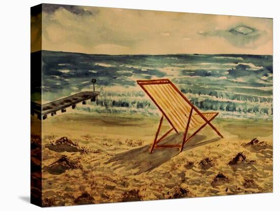 The Beach Chair by the Sea-Markus Bleichner-Stretched Canvas