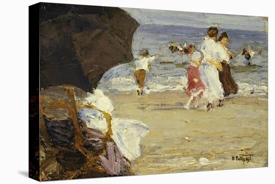 The Beach Umbrella-Edward Henry Potthast-Premier Image Canvas