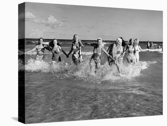 The Beachcomber Girls Who Work Night Clubs are Hanging Out at Beach in the Daytime-Allan Grant-Premier Image Canvas