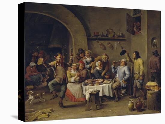 The Bean King (The Feast of the Bean Kin)-David Teniers the Younger-Premier Image Canvas