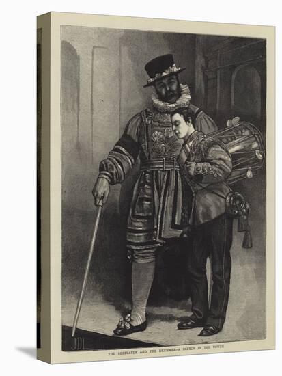 The Beefeater and the Drummer, a Sketch in the Tower-Sir James Dromgole Linton-Premier Image Canvas