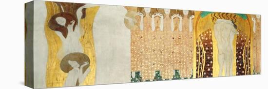 The Beethoven Frieze, Detail: the Arts, Chorus of Paradise, Embrace, 1902-Gustav Klimt-Premier Image Canvas