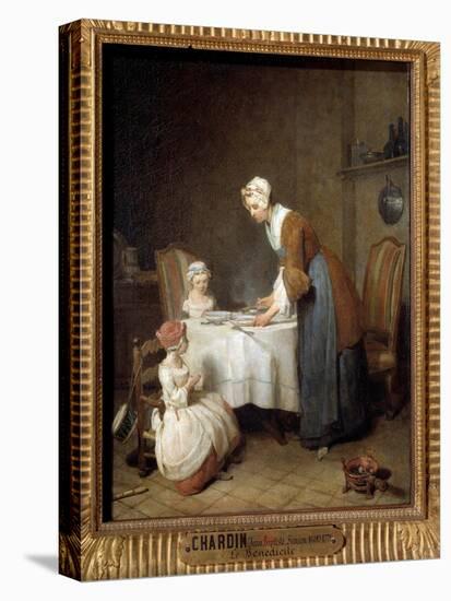 The Benedicite Painting by Jean Baptiste Simeon Chardin (1699-1779) Sun. 0,49X0,41 M-Jean-Baptiste Simeon Chardin-Premier Image Canvas