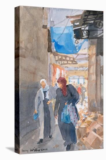 The Blue Awning by the Damascus Gate, Jerusalem, 2019 (W/C on Paper)-Lucy Willis-Premier Image Canvas