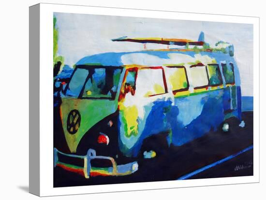 The Blue Surf Bus-M Bleichner-Stretched Canvas