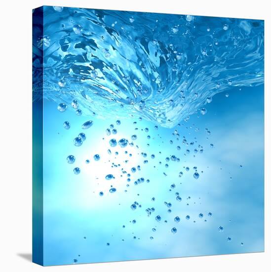 The Blue Underwater with Bubbles-Sergiy Serdyuk-Premier Image Canvas