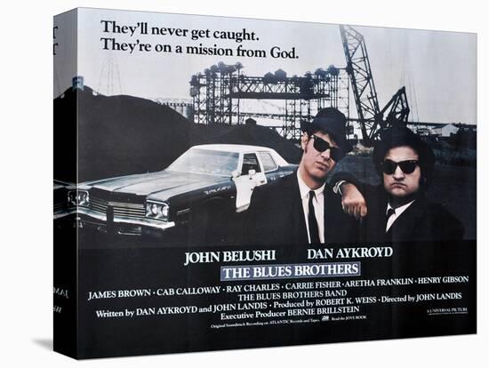 THE BLUES BROTHERS, 1980 directed by JOHN LANDIS John Belushi and Dan Aykroyd (photo)-null-Stretched Canvas