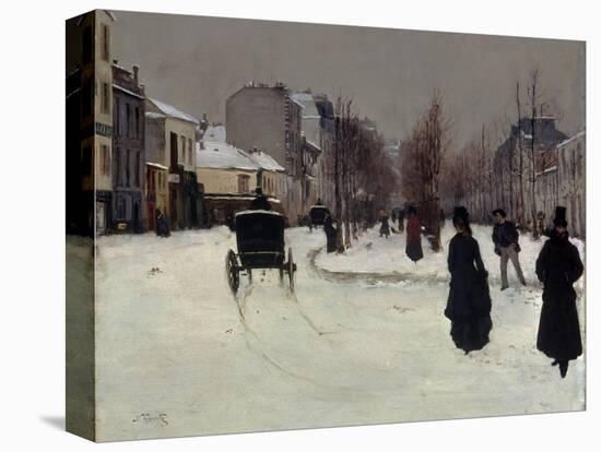 The Boulevard De Clichy under Snow-Norbert Goeneutte-Premier Image Canvas