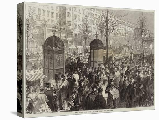 The Boulevards, Paris, on New Year's Day-Jules Pelcoq-Premier Image Canvas