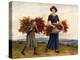 The bracken gatherers' by Kate Greenaway-Kate Greenaway-Premier Image Canvas