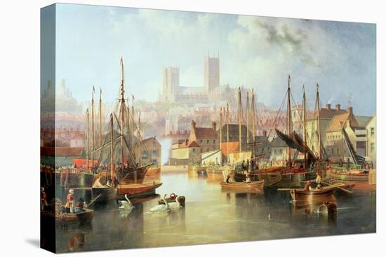 The Brayford Pool and Lincoln Cathedral-John Wilson Carmichael-Premier Image Canvas