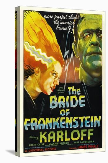 THE BRIDE OF FRANKENSTEIN, from left: Elsa Lanchester, Boris Karloff, 1935-null-Stretched Canvas
