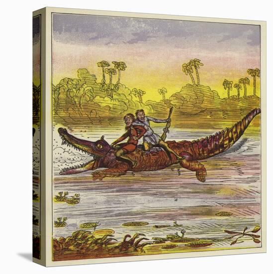 The Brothers Bold Travelling on the Nile by Crocodile-Ernest Henry Griset-Premier Image Canvas