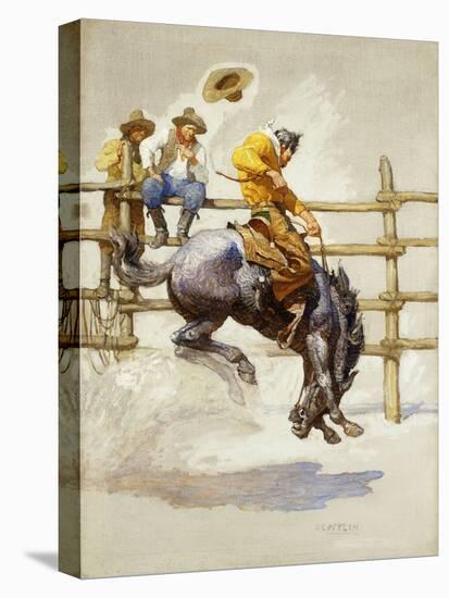 The Bucking Bronco, (Oil on Canvas)-Newell Convers Wyeth-Premier Image Canvas