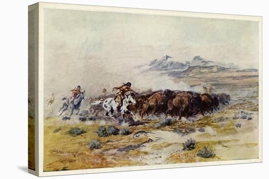 The Buffalo Hunt by C M Russell-Charles Marion Russell-Premier Image Canvas