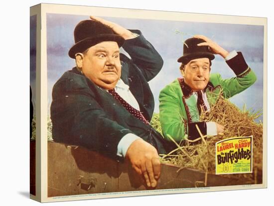 The Bullfighters, US Lobbycard, L-R: Oliver Hardy, Stan Laurel, 1945-null-Stretched Canvas