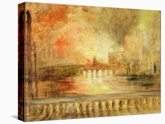 The Burning of the Houses of Parliament, Previously Attributed to J.M.W. Turner (1775-1851)-English-Premier Image Canvas