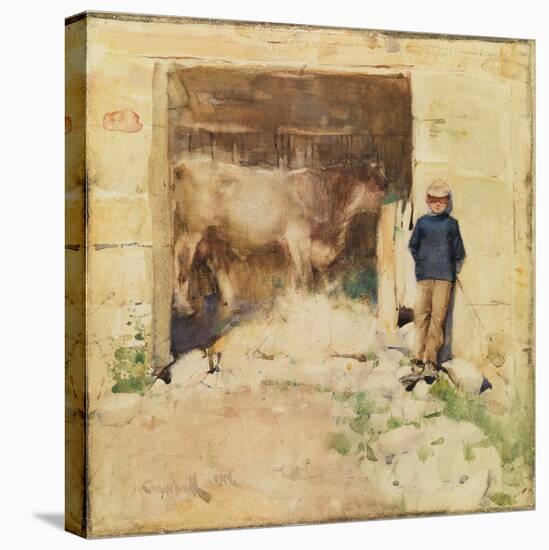 The Byre (W/C on Paper)-Joseph Crawhall-Premier Image Canvas