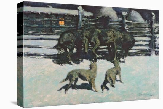 The Call for Help (At Bay) C.1908 (Oil on Canvas)-Frederic Remington-Premier Image Canvas