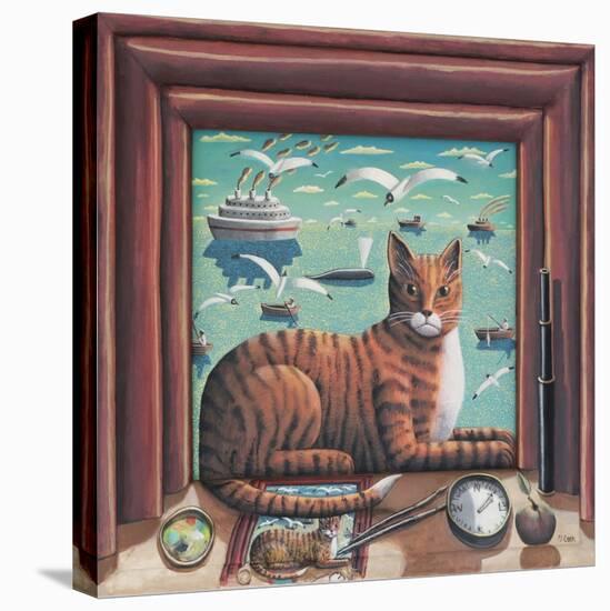 The Captain's Cat, 2021, (Tinted Gesso on Canvas & Wood)-PJ Crook-Premier Image Canvas