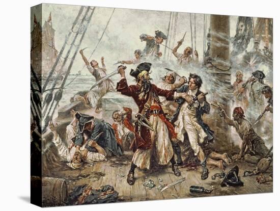 The Capture of the Pirate Blackbeard, 1718-Jean Leon Gerome Ferris-Premier Image Canvas