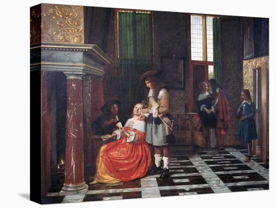 The Card Players, C1663-1665-Pieter de Hooch-Premier Image Canvas