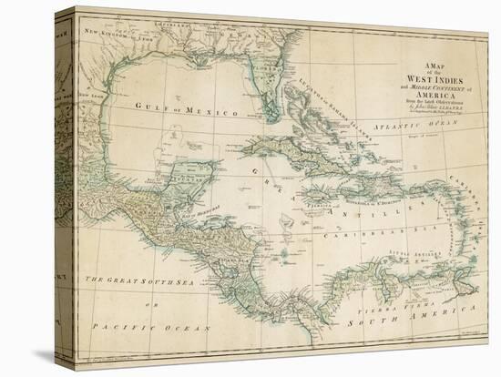 The Caribbean with the West Indies and the Coasts of the United States and the Spanish Possessions-John Blair-Premier Image Canvas