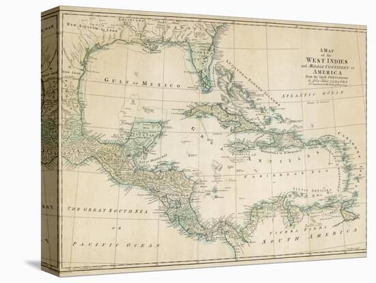 The Caribbean with the West Indies and the Coasts of the United States and the Spanish Possessions-John Blair-Premier Image Canvas