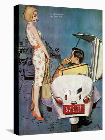 The Casanova Car - Saturday Evening Post "Leading Ladies", September 5, 1959 pg.34-Coby Whitmore-Premier Image Canvas