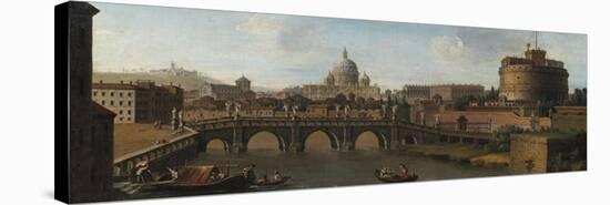 The Castel St.Angelo, Rome, with the Ponte St. Angelo-Canaletto-Premier Image Canvas