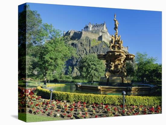 The Castle from Princes Street Gardens, Edinburgh, Lothian, Scotland, UK, Europe-Kathy Collins-Premier Image Canvas