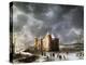 The Castle of Muiden in Winter, 1658-Abrahamsz Beerstraten-Premier Image Canvas