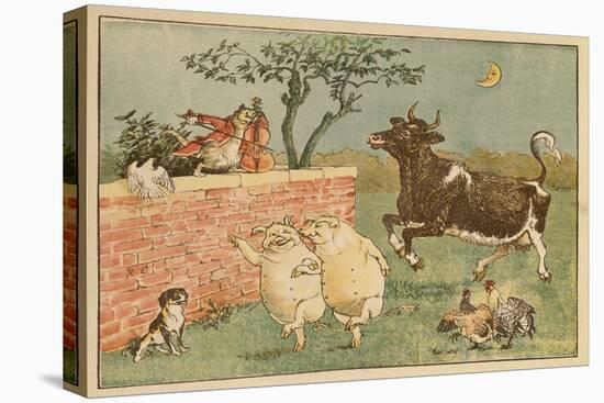 The Cat and the Fiddle and the Cow - Illustrations from Hey Diddle Diddle-Randolph Caldecott-Premier Image Canvas
