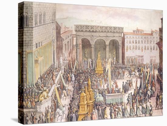 The Celebration of Flatteries (Festa Degli Omaggi) in Piazza Della Signoria in Florence-null-Premier Image Canvas