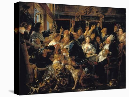 The celebration of King Bean, 1656 (painting)-Jacob Jordaens-Premier Image Canvas