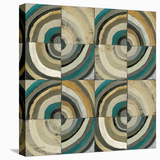 The Center II Abstract Turquoise-Cheryl Warrick-Stretched Canvas