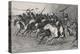 The Charge on the Sun-Pole, 1890 (Wood Engraving on Newsprint)-Frederic Remington-Premier Image Canvas