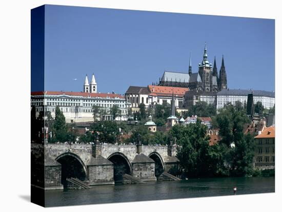 The Charles Bridge, the Castle and St Vitus Cathedral, Prague, Czech Republic-Peter Thompson-Premier Image Canvas