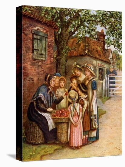 The cherry woman' by Kate Greenaway-Kate Greenaway-Premier Image Canvas