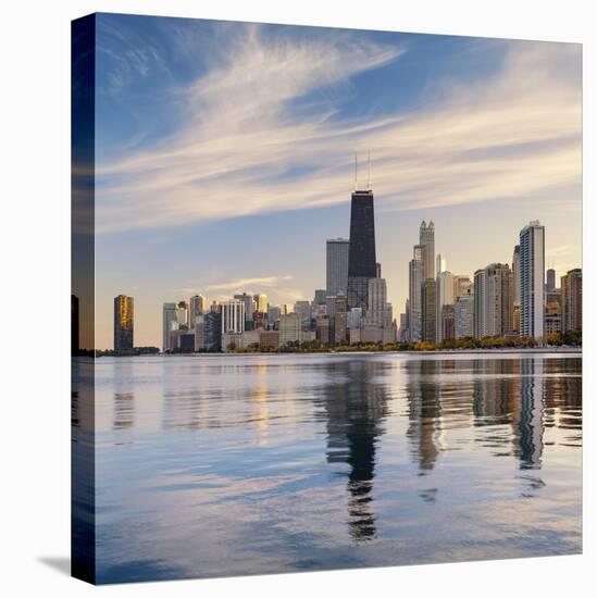 The Chicago Skyline over Lake Michigan-Jon Hicks-Premier Image Canvas