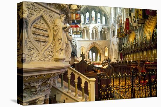 The Choir and Banners, St. Patrick's Cathedral, Dublin, County Dublin, Eire (Ireland)-Bruno Barbier-Premier Image Canvas
