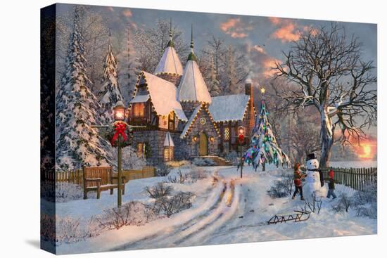 The Christmas Cottage (Variant 1)-Dominic Davison-Stretched Canvas