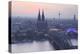 The City of Cologne and River Rhine at Dusk, North Rhine-Westphalia, Germany, Europe-Julian Elliott-Premier Image Canvas