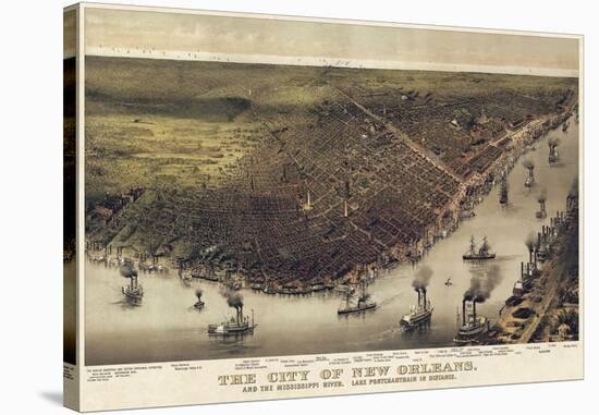 The City of New Orleans, Louisiana, 1885-Currier & Ives-Stretched Canvas