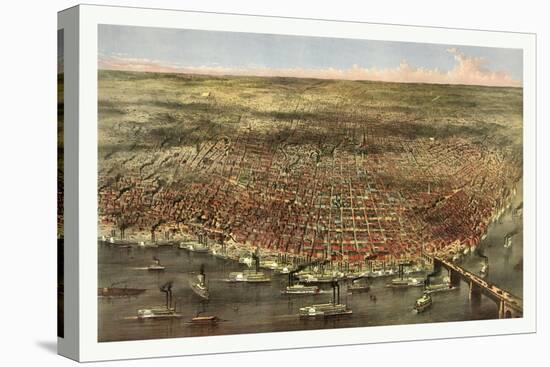 The City of St. Louis, Circa 1874-Currier & Ives-Premier Image Canvas