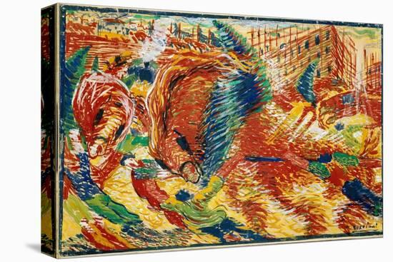 The City Rises, 1910 (Oil on Canvas)-Umberto Boccioni-Premier Image Canvas