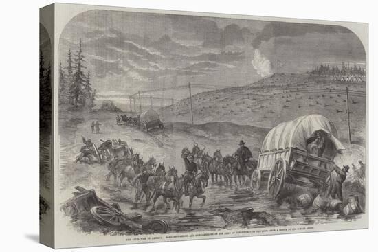 The Civil War in America, Baggage-Waggons and Gun-Carriages of the Army of the Potomac on the Move-null-Premier Image Canvas