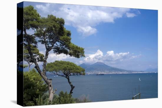 The Classic View over the Bay of Naples Towards Mount Vesuvius, Naples, Campania, Italy, Europe-Natalie Tepper-Stretched Canvas
